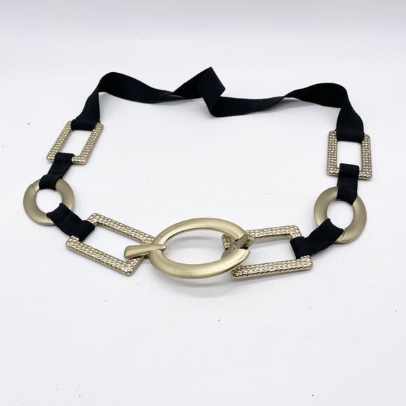Chico's Womens Black Gold Elastic Wrap Belt One Size - Picture 1 of 3